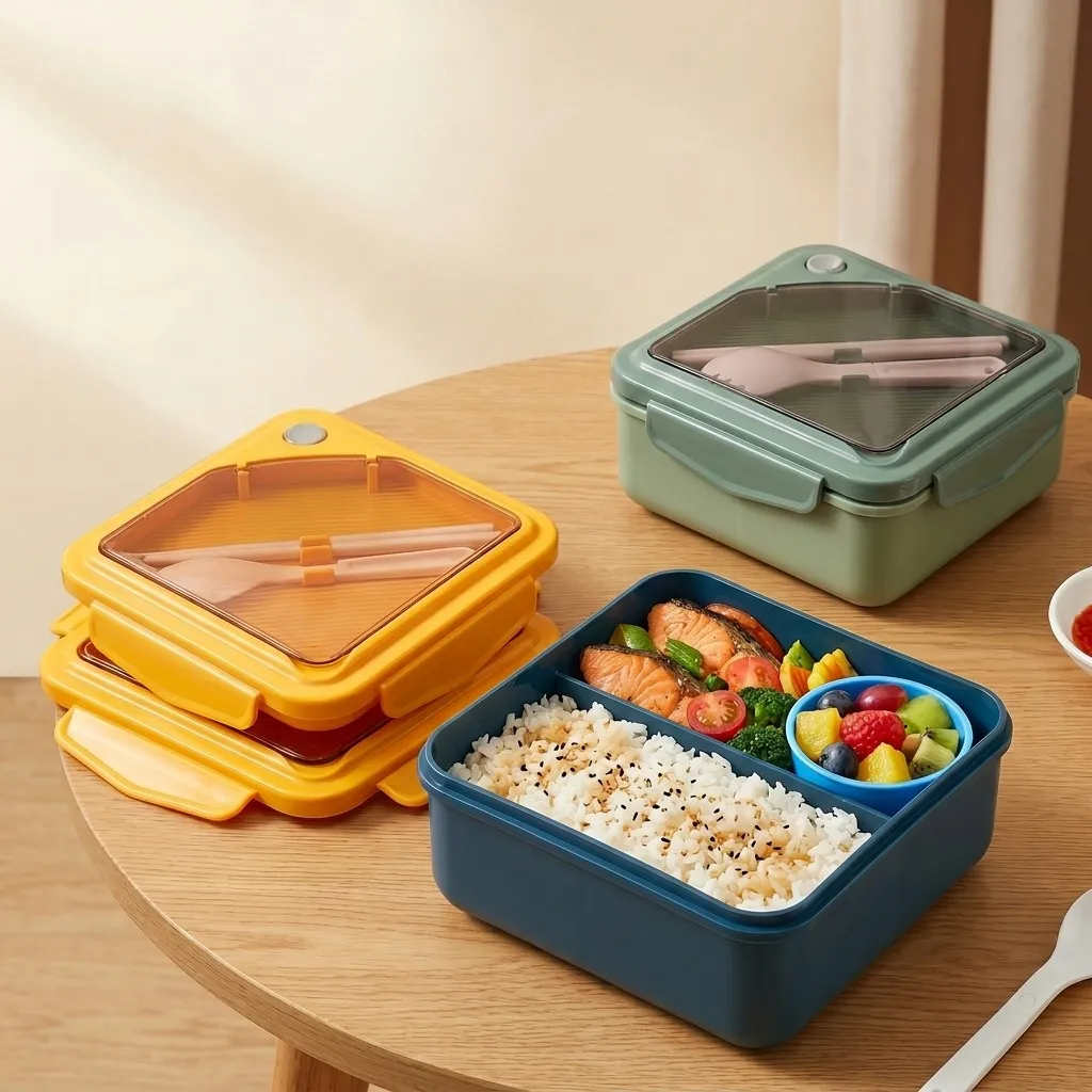 Meal Prep Or Prep Meal - Mikrowellengeeignete Plastik-Bento-Lunchbox-Set für Erwachsene und Kinder,