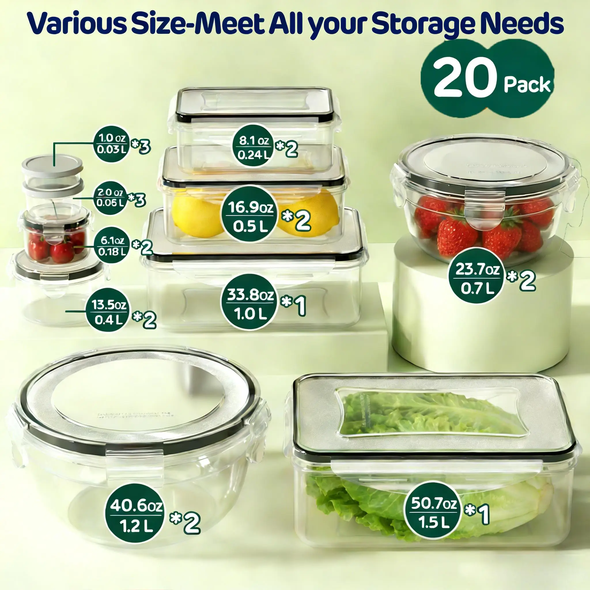 40/42/50/52/62-teiliges Set gr – Meal Prep Kitchen Bewertung und Preis