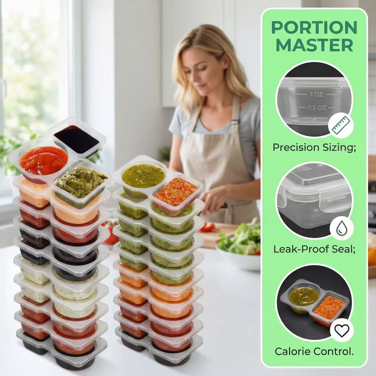 Doppelkammer-Saucenbehälter mi – Sauce Dipping Cup Bewertung und Preis