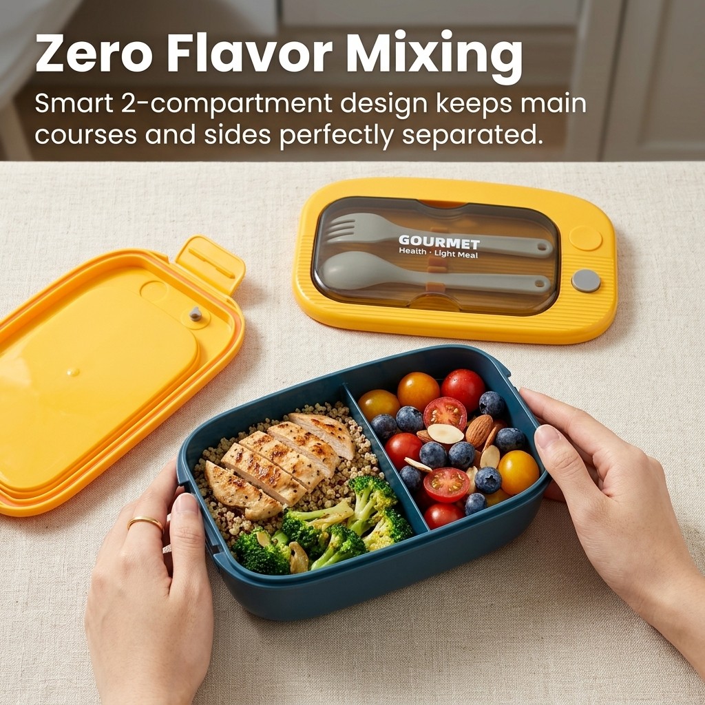 Plastik Bento Lunchbox mit 2 F – Meal Prep Or Prep Meal Bewertung und Preis